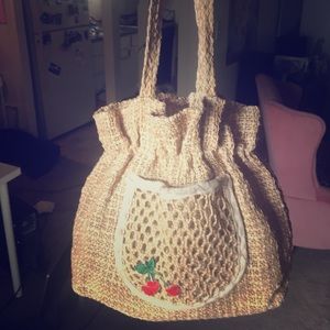 Cherry straw bag